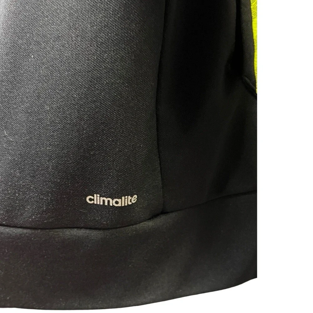 Adidas Climalite Hoodie S‎ Grey Neon Green Athletic Comfort Style Sweatshirt